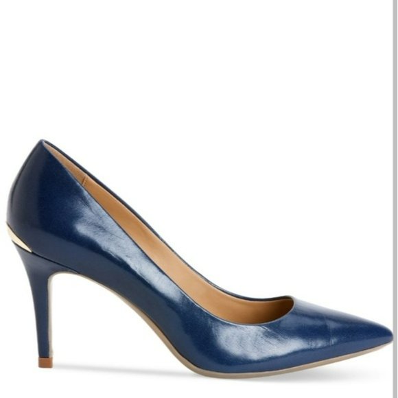 Calvin Klein Gayle Stiletto Pumps Navy 7.5 - Picture 2 of 8